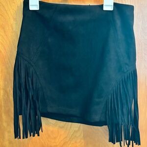 Faux Suede Black Mini Skirt